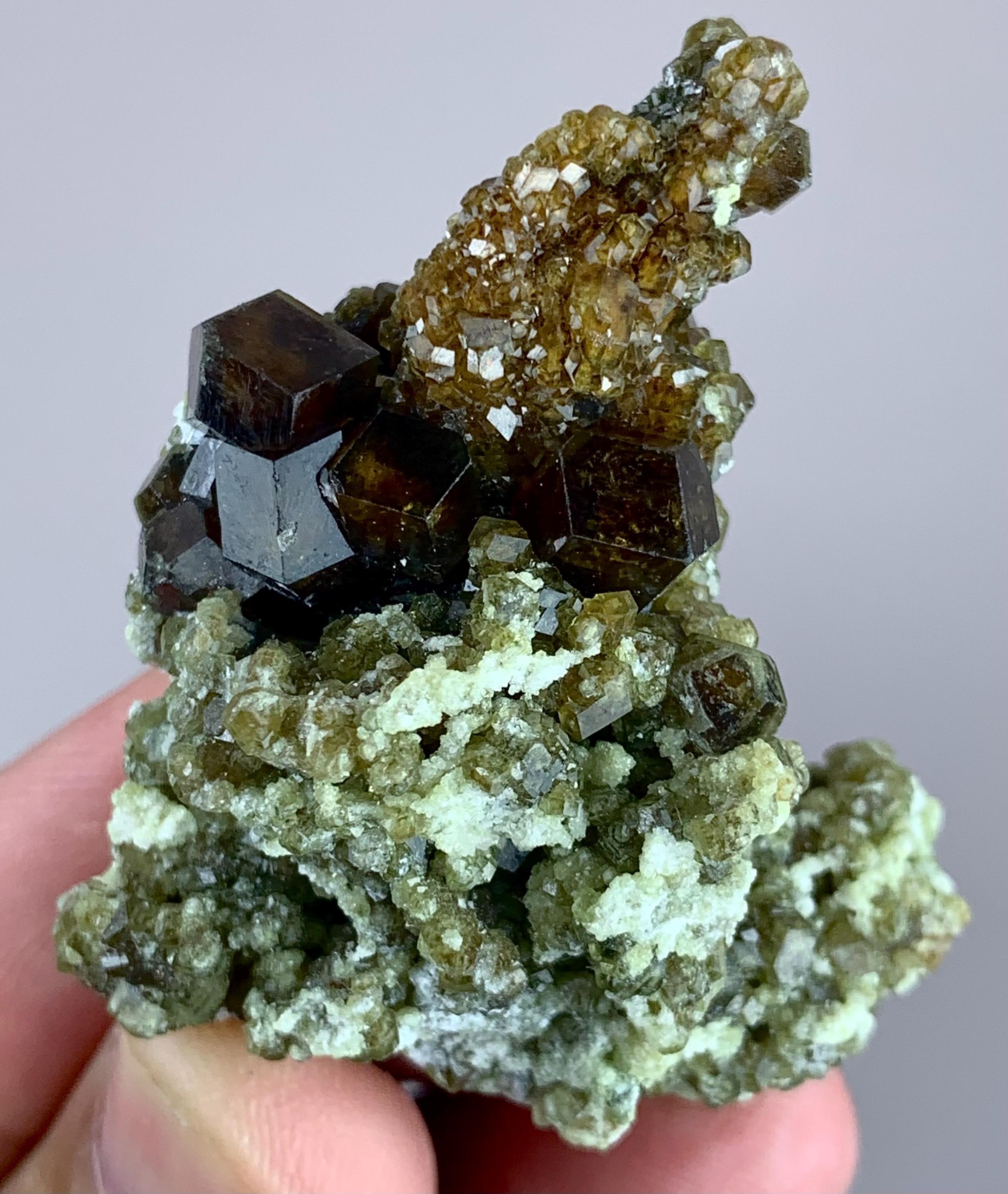 パキスタン スカルドゥ産 アンドラダイトガーネット アンドラダイトガーネット結晶クラスター - スカルドゥ標本、40グラム