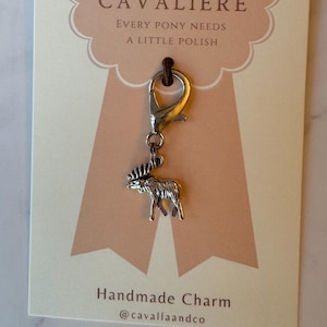 Moose Bridle Charm Equestrian Horse Tack Charm Personalized Initial Option