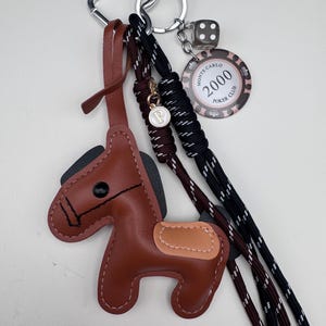 Horse Bag Charm Stack, Equestrian Bag Charm, Pony Purse Charm, Horse Girl Keychain, Barn Girl Bag Accessory, Initial Charm