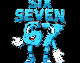 Meme de videojuegos para niños de Brainrot Six Seven, número de béisbol, meme de goteo de helado Six Seven 67, jerga genalfa PNG