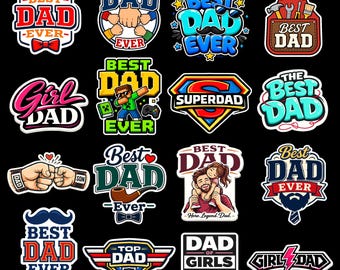 Best Dad Ever PNG Bundle, Fathers Day Png, Super Dad Png, Dad Shirt Png, Happy Father's Day PNG, Digital Download