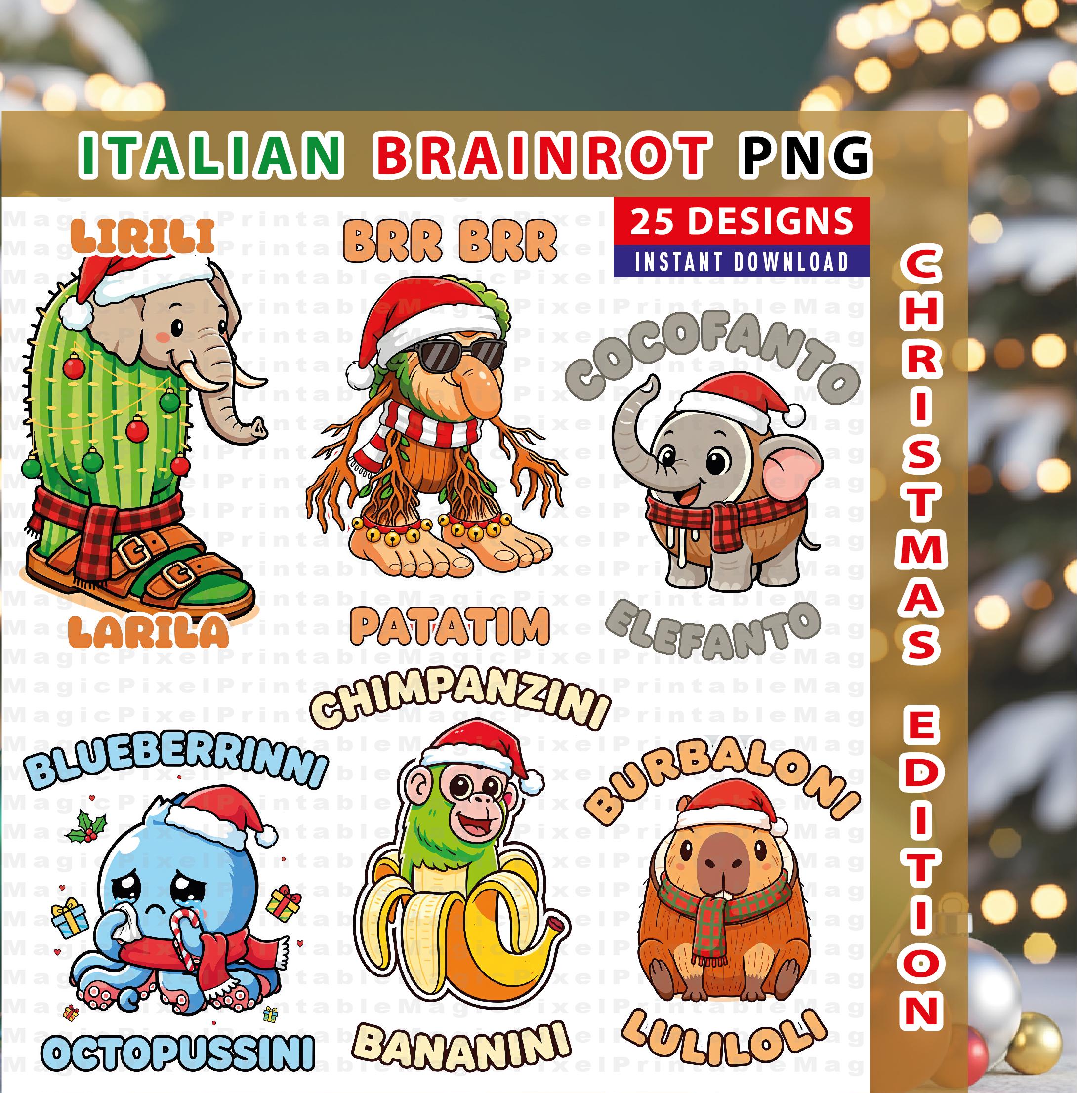 Brainrot Christmas, Italian Brainrot Png, Brainrot Png Bundle, Brainrot ...