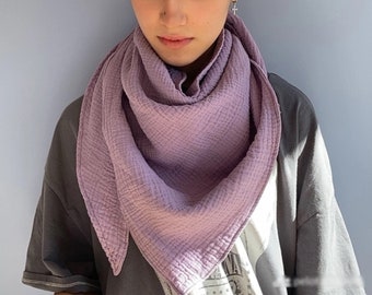 Double gauze scarf. Triangle scarf. Organic cotton. Gender neutral