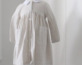 Light Cotton School Smock Dress: GOTS Certified Cotton blend, Made in Italy