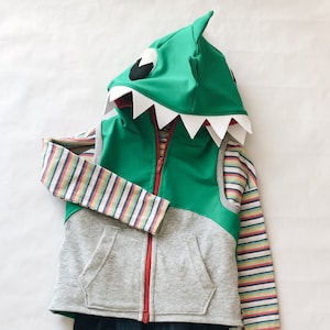 Dinosaur Hoodie Vest: Kids Costume Jacket with Spikes, Halloween and Carnival, Photo Prop