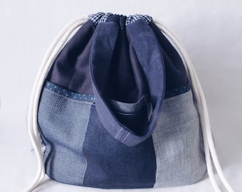 Knitting Project Bag: Large Yarn Organizer, Portable Drawstring Sack