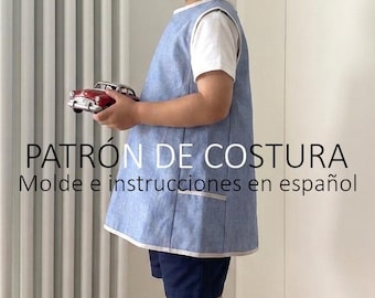 Patrón de costura de bata escolar PDF Download (instrucciones y molde en español)