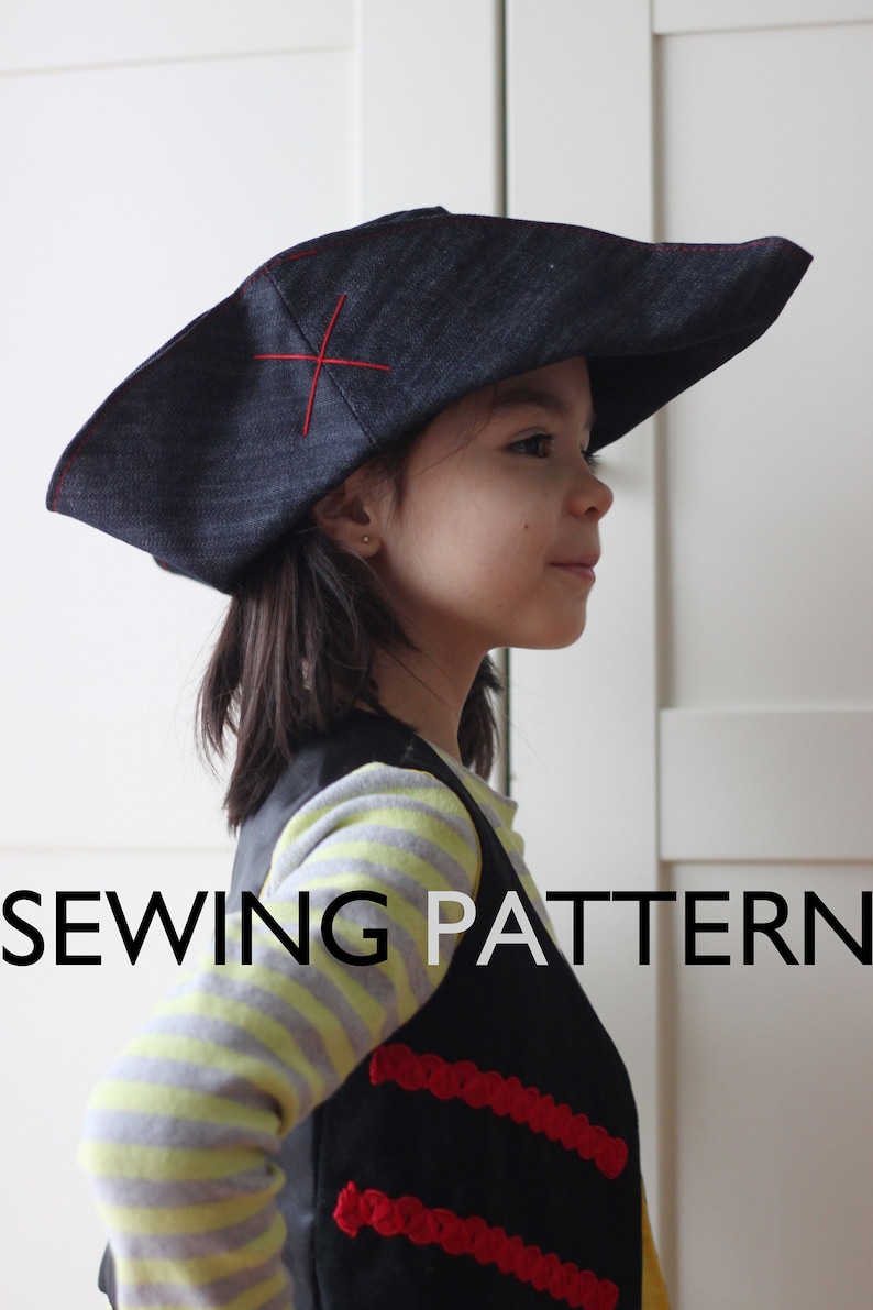 Pirate's hat. Sewing pattern and tutorial. Sizes from newborn to teen. English and Italian. image 1