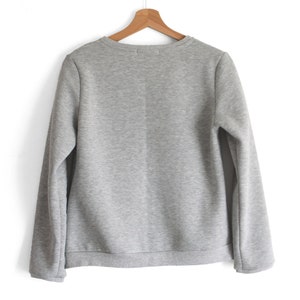 Organic fleece sweatshirt. Women pullover. Crew neck. Made to order. Made in Italy image 4