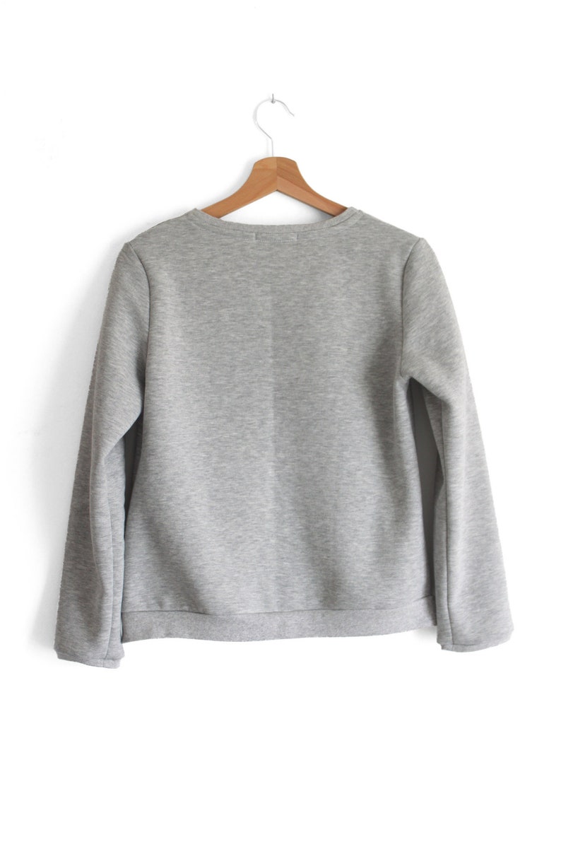 Organic fleece sweatshirt. Women pullover. Crew neck. Made to order. Made in Italy image 4