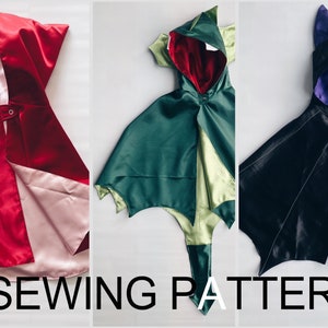 Cape Sewing Pattern: Dragon, Bat & Sorcerer Capes (PDF). Print at home format A4