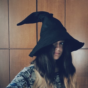Upcycled Polyester Felt Witch Hat - Halloween Costume, Kid & Adult Sizes, Photo prop