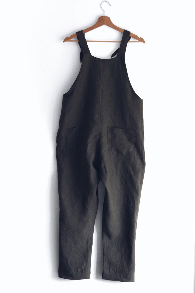 Linen Jumpsuit Overalls. Women Dungarees in Linen. Sustainable Etsy