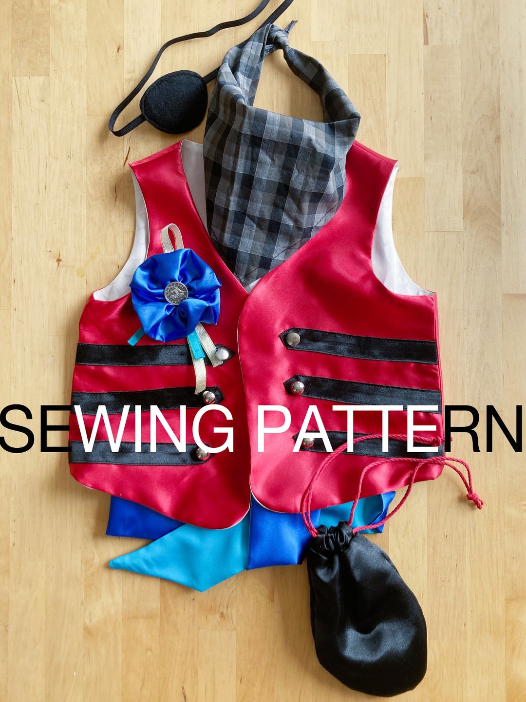 Cartamodello per gilet da pirata: taglie per bambini dai 12 mesi