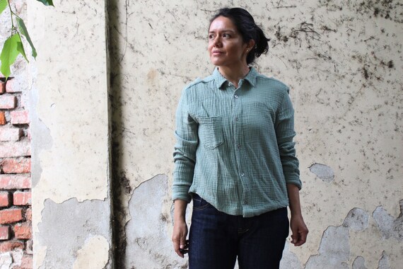 Woman Double Gauze Shirt. Long Sleeve. Sizes From 34 EU to 52 - Etsy Canada