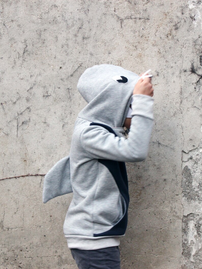 Shark Hoodie. Tweens Size Shark Hoodie. Shark Costume. Etsy