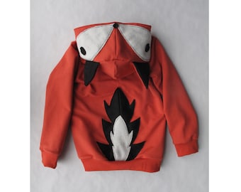 Sudadera con capucha de zorro para niños y adultos: sudadera de disfraz de mezcla de algodón orgánico con orejas.