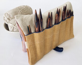 Knitting needle organizer. Knitting case. Village