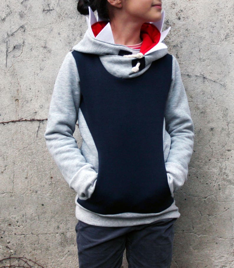 Shark Hoodie. Tweens Size Shark Hoodie. Shark Costume. Etsy