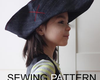 Naaipatroon piratenhoed en zelfstudie: maten kinderen tot tieners (pdf)