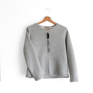 Organic fleece sweatshirt. Women pullover. Crew neck. Made to order. Made in Italy image 2