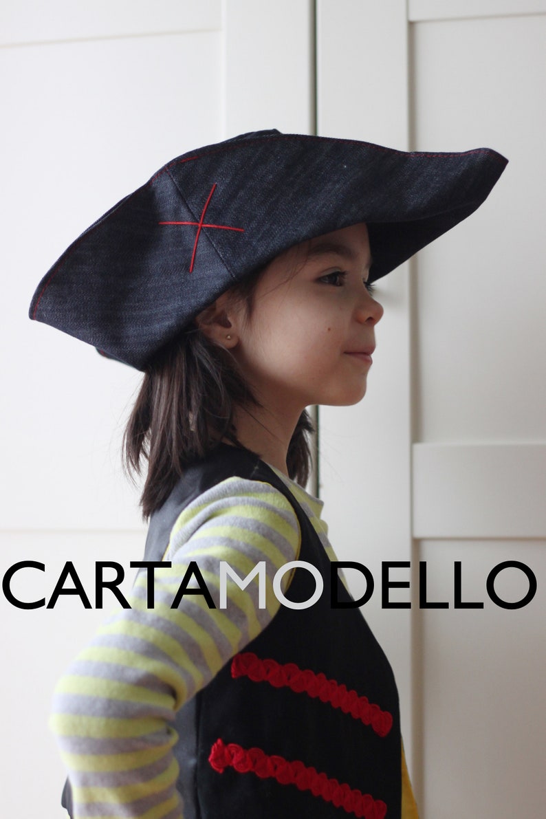 Pirate's hat. Sewing pattern and tutorial. Sizes from newborn to teen. English and Italian. image 2