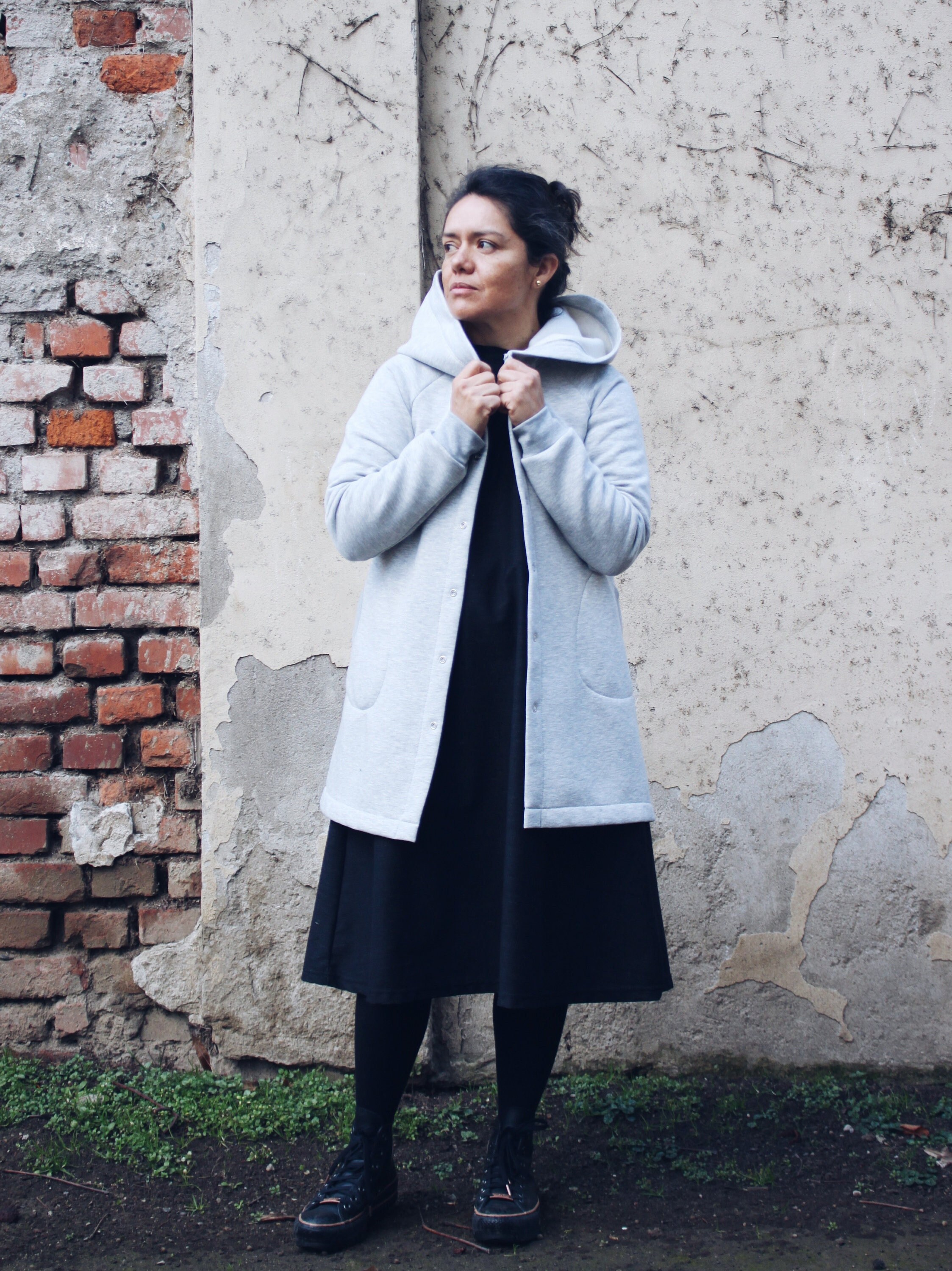 Hooded berber fleece duster coat cheap