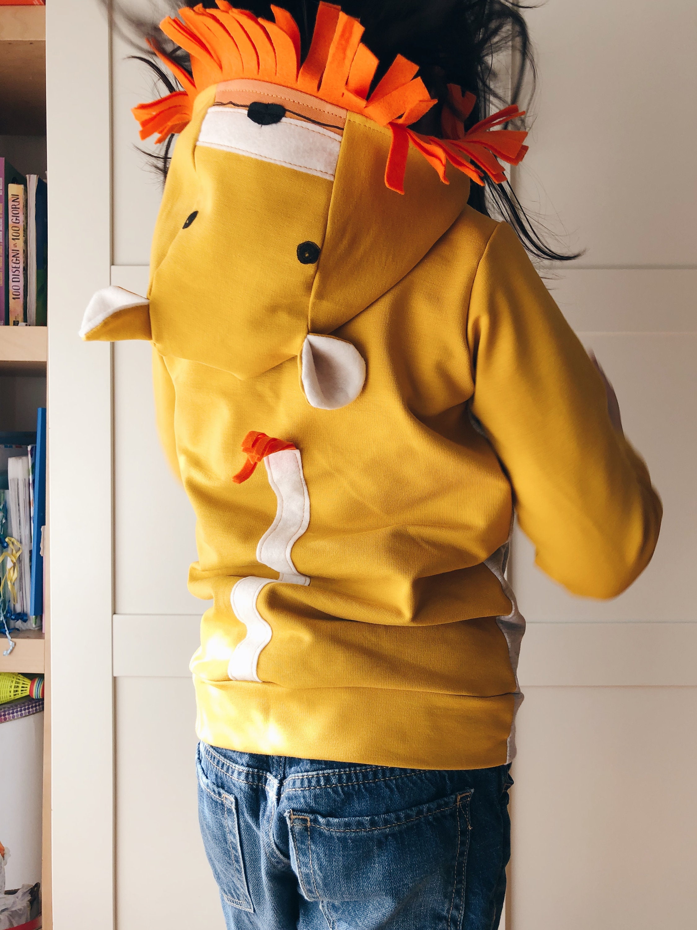 Felpa con cappuccio da leone. Maglione da leone. Costume da leone. Costume  di Halloween. Costume di Carnevale - Etsy Italia