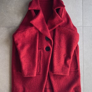 Boiled wool unlined coat. One size dress all. More colors available image 2