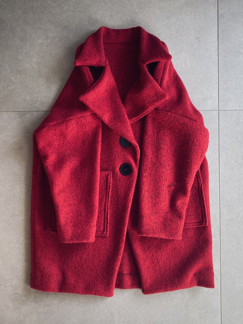 Boiled wool unlined coat. One size dress all. More colors available image 2