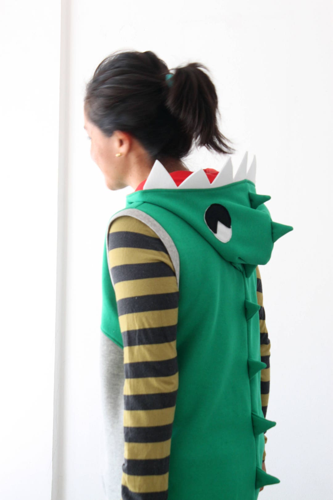 Dinosaur Hoodie Vest Adult Costume, Photo Prop, Halloween Costume Etsy