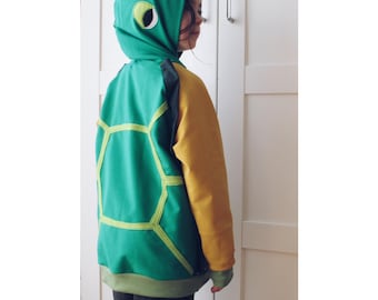 Turtle Hoodie kids and adult sizes: Organic Cotton Blend Costume Sweatshirt