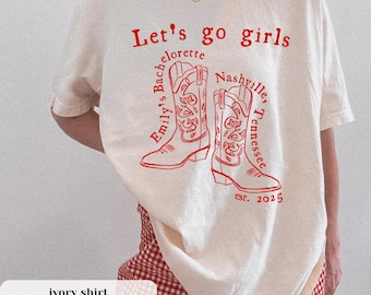 Camiseta personalizada con botas vaqueras para despedida de soltera, camiseta para fiesta nupcial de Nashville