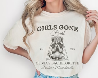 Girls Gone Feral Bachelorette Raccoon Bride Comfort Colors T-Shirt