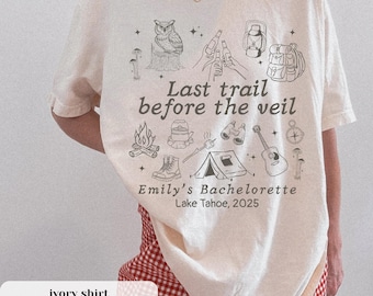 Shirts vrijgezellenfeest camping: Last Trail Before the Veil - comfortabele kleuren