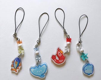 Sea Animal Acrylic Phone Charms | Beaded