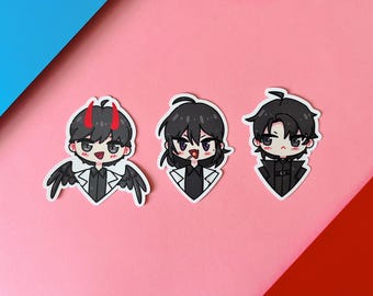 Stickers point de vue du lecteur omniscient | Orv vinyle mat imperméable à l'eau découpé | Calmar laid - Poisson-lune en colère - Biyoo | KDJ - YJH - HSY