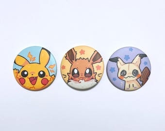 Épinglettes Poké Button | Insigne | 2,5 pouces