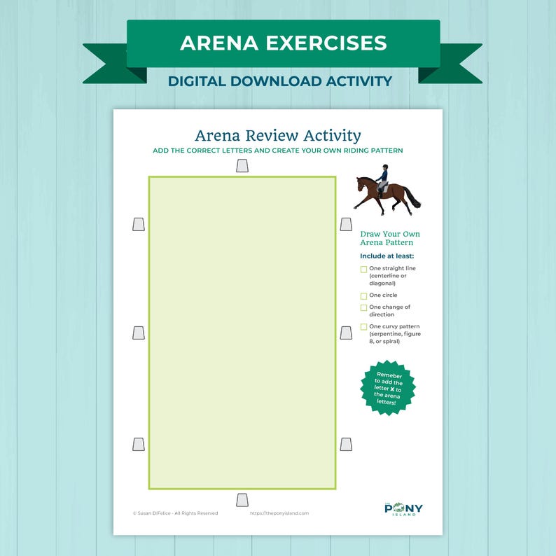 Horse Arena Exercises Printable: Kids Riding Lessons Activity (PDF) - Etsy