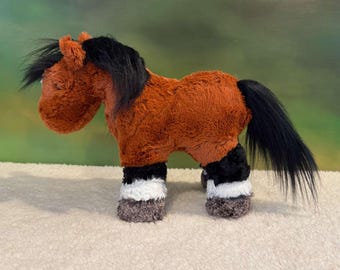Pony de peluche de calabaza – Caballo de Connemara hecho a mano