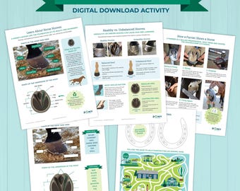 Horse Hoof Anatomy Printable: Farrier & Hoof Care Activity (Digital Download)