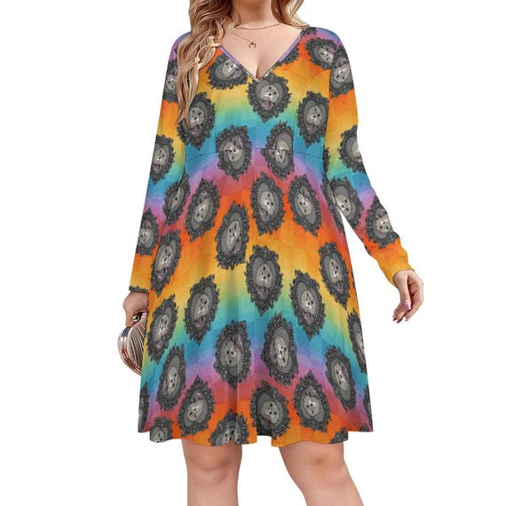 rainbow fashion plus size dresses Final Sale Plus Size Strapless Bodycon Dress with Double Tie in Rainbo