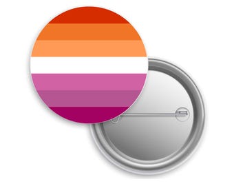 Lesbian Flag Pinback Button, Lesbian Pin