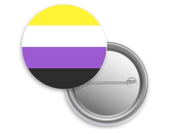 Non Binary Flag Pinback Button, NonBinary Pin