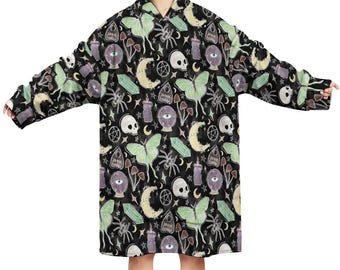 Pagan Hoodie Blanket, Wearable Oversized Witchy Sweater Blanket