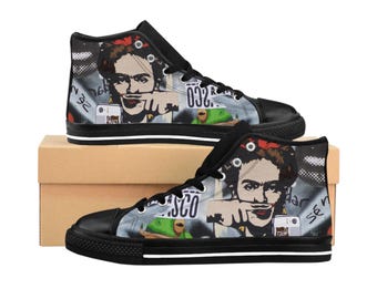 Abstract Portrait Collage Sneakers | Women's High Top Sneakers