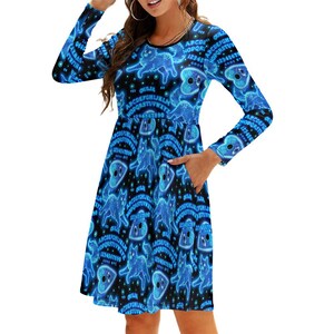 ouija skater dress Pastel Goth Ouija Skater Dress Y2K Goth Lolita Aether Mock Neck Mini (XS Only)