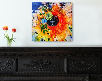 Abstract Lion wall art, modern canvas art, home decor