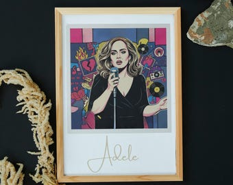 Adele Pop Art Illustration - Moderne Musik Wand Dekoration