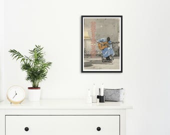Hi Ren Watercolor Print